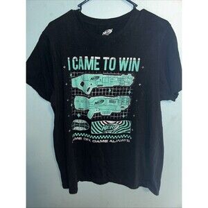 NERF - I CAME TO WIN GAME ON GAME ALWAYS  - BLACK XL T-SHIRT